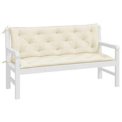 vidaXL Gartenbank-Auflagen 2 Stk. Cremeweiß 150x50x7 cm Oxford-Gewebe