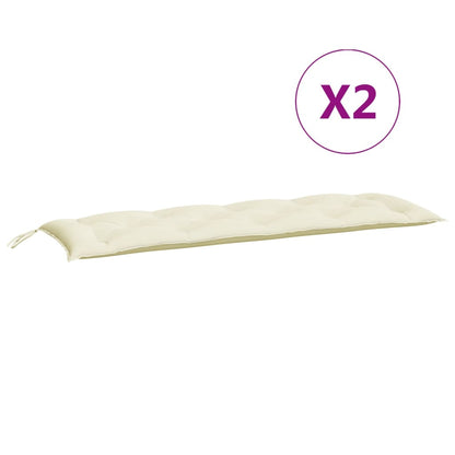 vidaXL Gartenbank-Auflagen 2 Stk. Cremeweiß 150x50x7 cm Oxford-Gewebe
