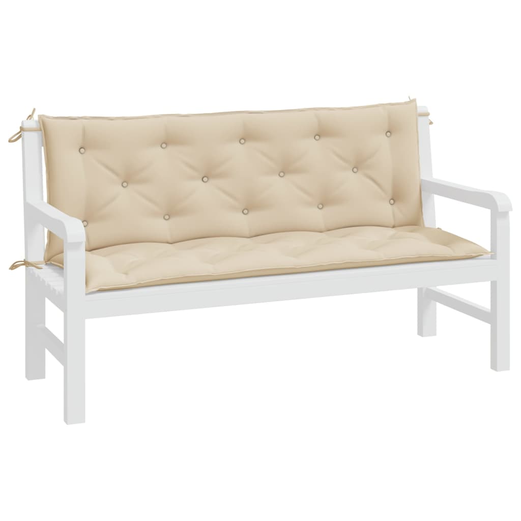 vidaXL Gartenbank-Auflagen 2 Stk. Beige 150x50x7 cm Oxford-Gewebe