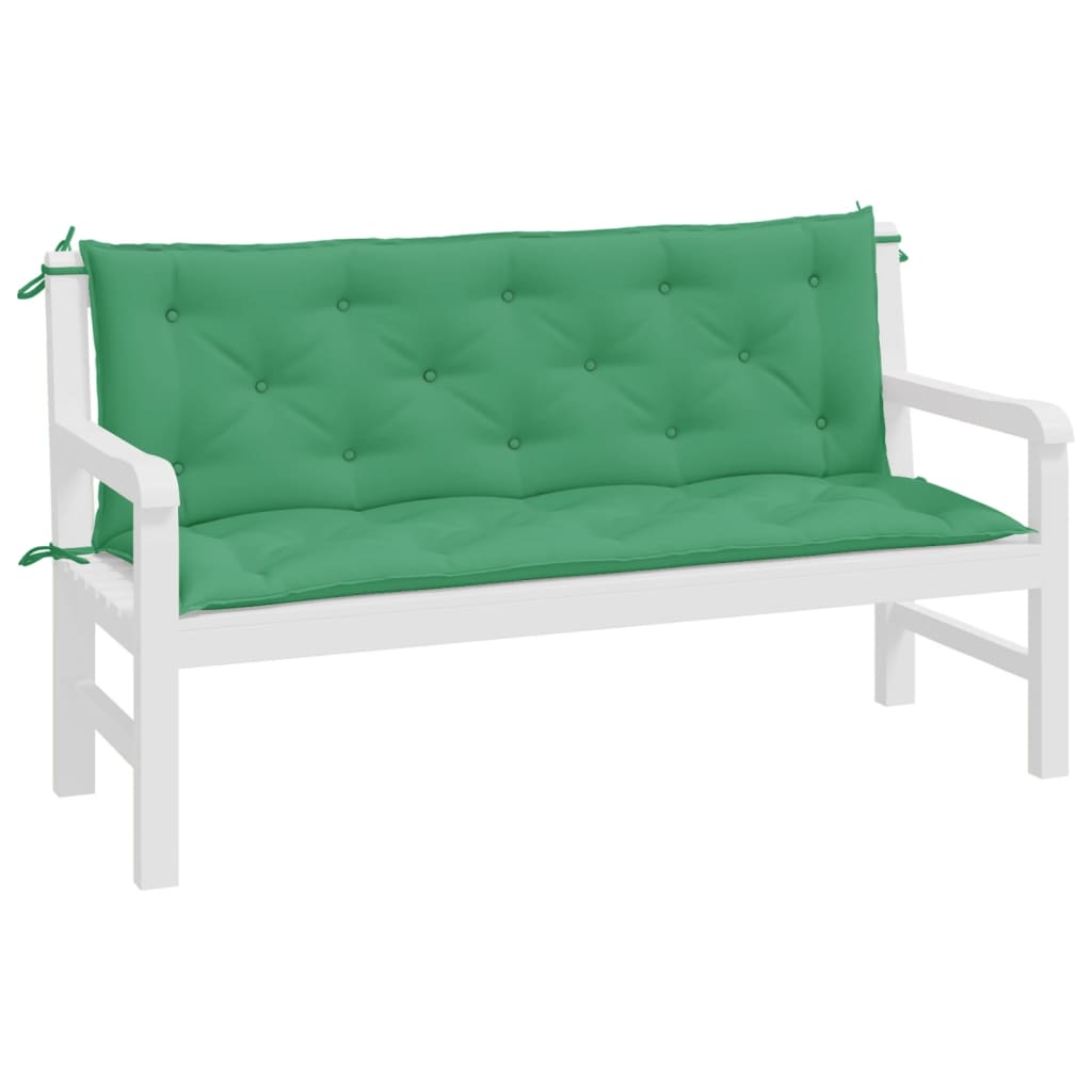 vidaXL Gartenbank-Auflagen 2 Stk. Grün 150x50x7 cm Oxford-Gewebe