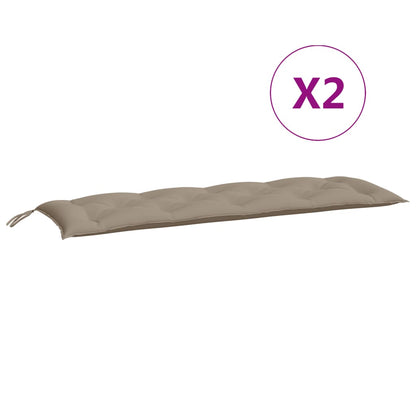 vidaXL Coussins de banc de jardin 2 pcs Taupe 150x50x7 cm Tissu Oxford