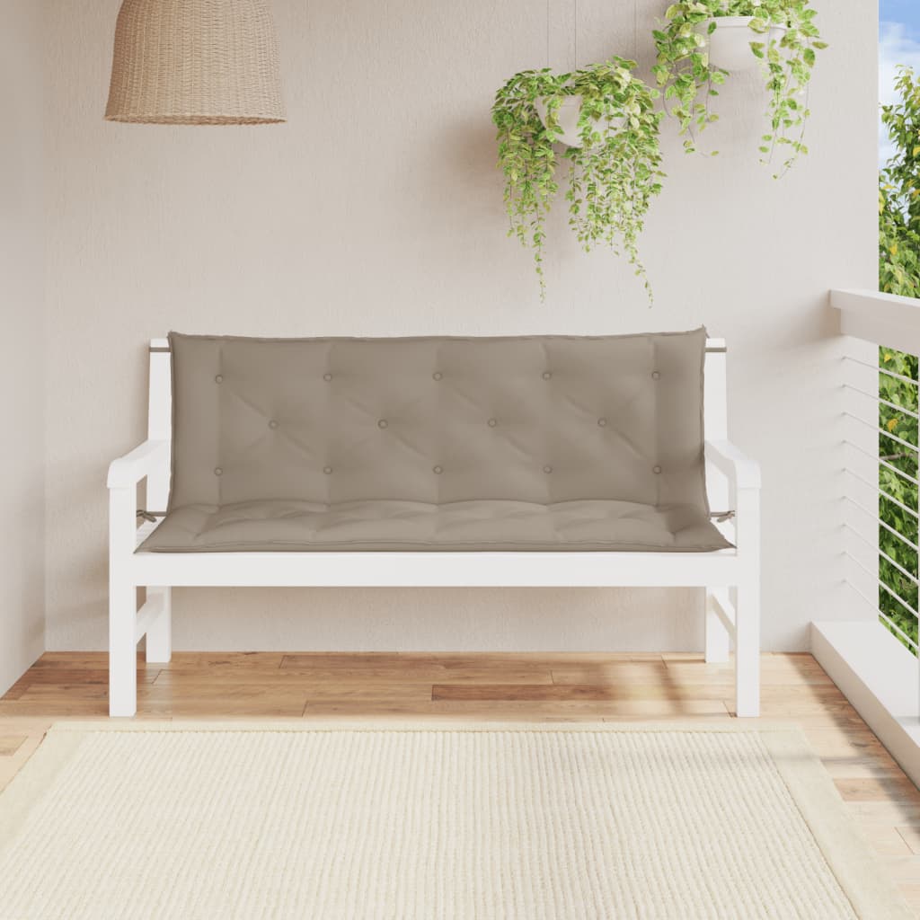 vidaXL Coussins de banc de jardin 2 pcs Taupe 150x50x7 cm Tissu Oxford