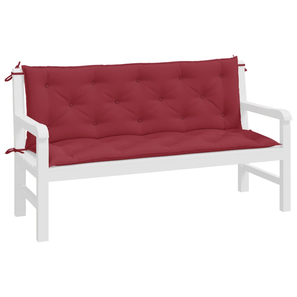 vidaXL Gartenbank-Auflagen 2 Stk. Weinrot 150x50x7 cm Oxford-Gewebe