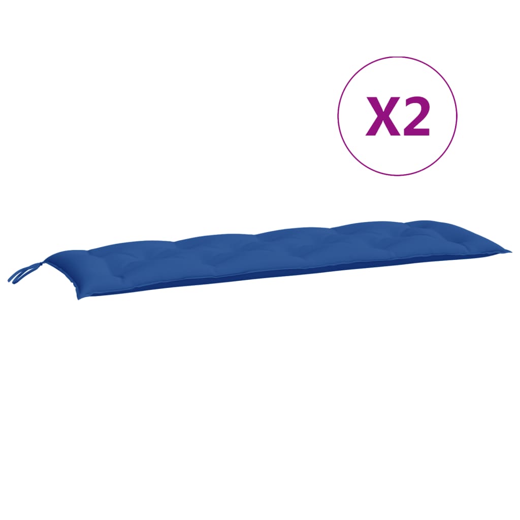 vidaXL Coussins de banc de jardin 2 pcs Bleu 150x50x7 cm Tissu Oxford