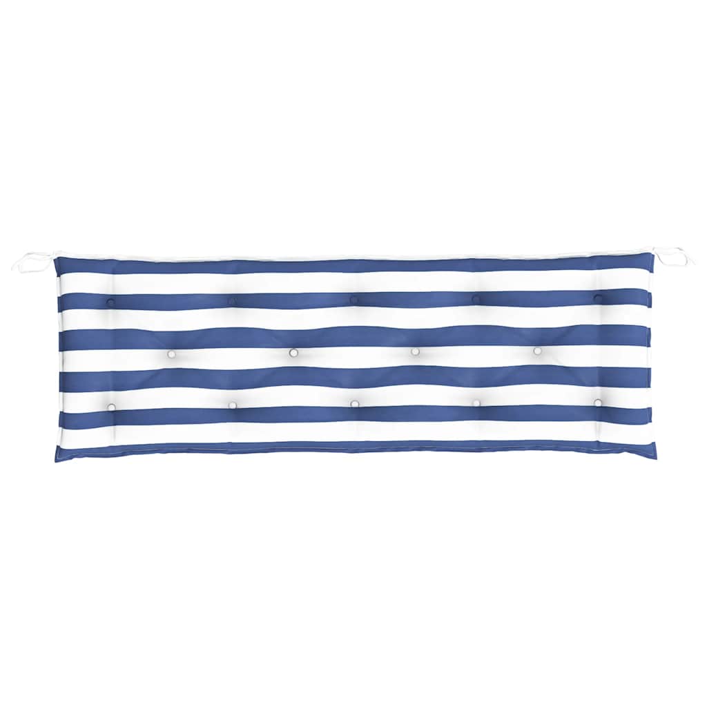 vidaXL Gartenbank-Auflagen 2 Stk. Blau&Weiß Gestreift 150x50x7cm Stoff