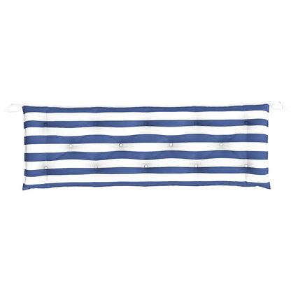 vidaXL Gartenbank-Auflagen 2 Stk. Blau&Weiß Gestreift 150x50x7cm Stoff