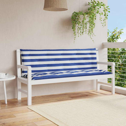 vidaXL Gartenbank-Auflagen 2 Stk. Blau&Weiß Gestreift 150x50x7cm Stoff