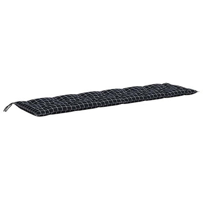 vidaXL Gartenbank-Auflagen 2 Stk. Schwarz Karomuster 150x50x7 cm Stoff