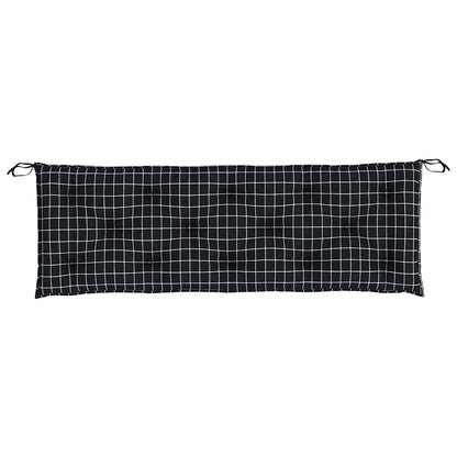 vidaXL Gartenbank-Auflagen 2 Stk. Schwarz Karomuster 150x50x7 cm Stoff