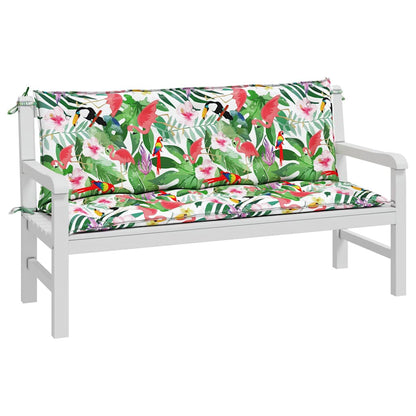 vidaXL Gartenbank-Auflagen 2 Stk. Mehrfarbig 150x50x7 cm Stoff