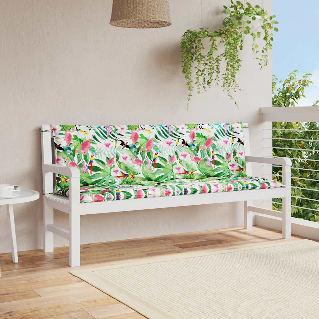 vidaXL Gartenbank-Auflagen 2 Stk. Mehrfarbig 150x50x7 cm Stoff