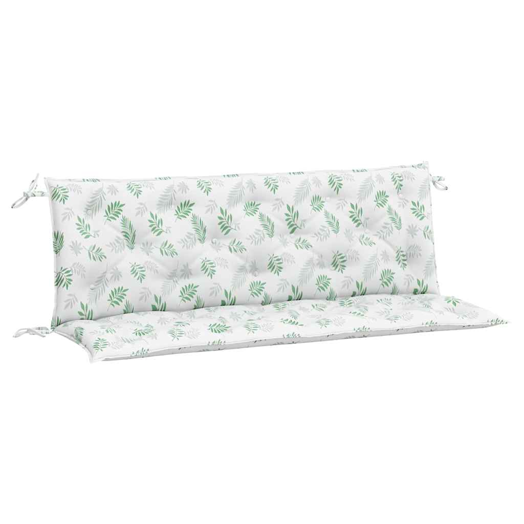vidaXL Coussins pour banc de jardin 2 pcs Motif feuille 150x50x7 cm Tissu