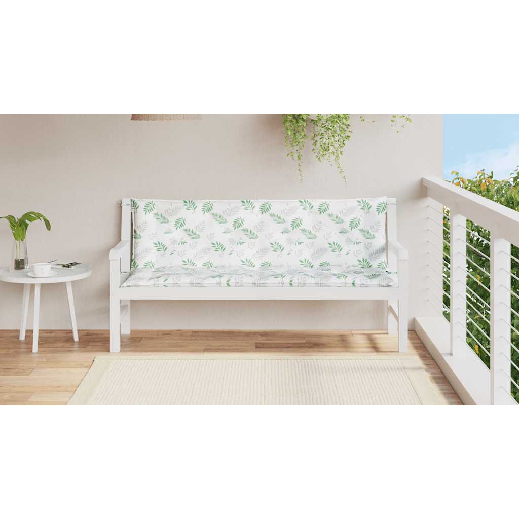 vidaXL Coussins pour banc de jardin 2 pcs Motif feuille 150x50x7 cm Tissu