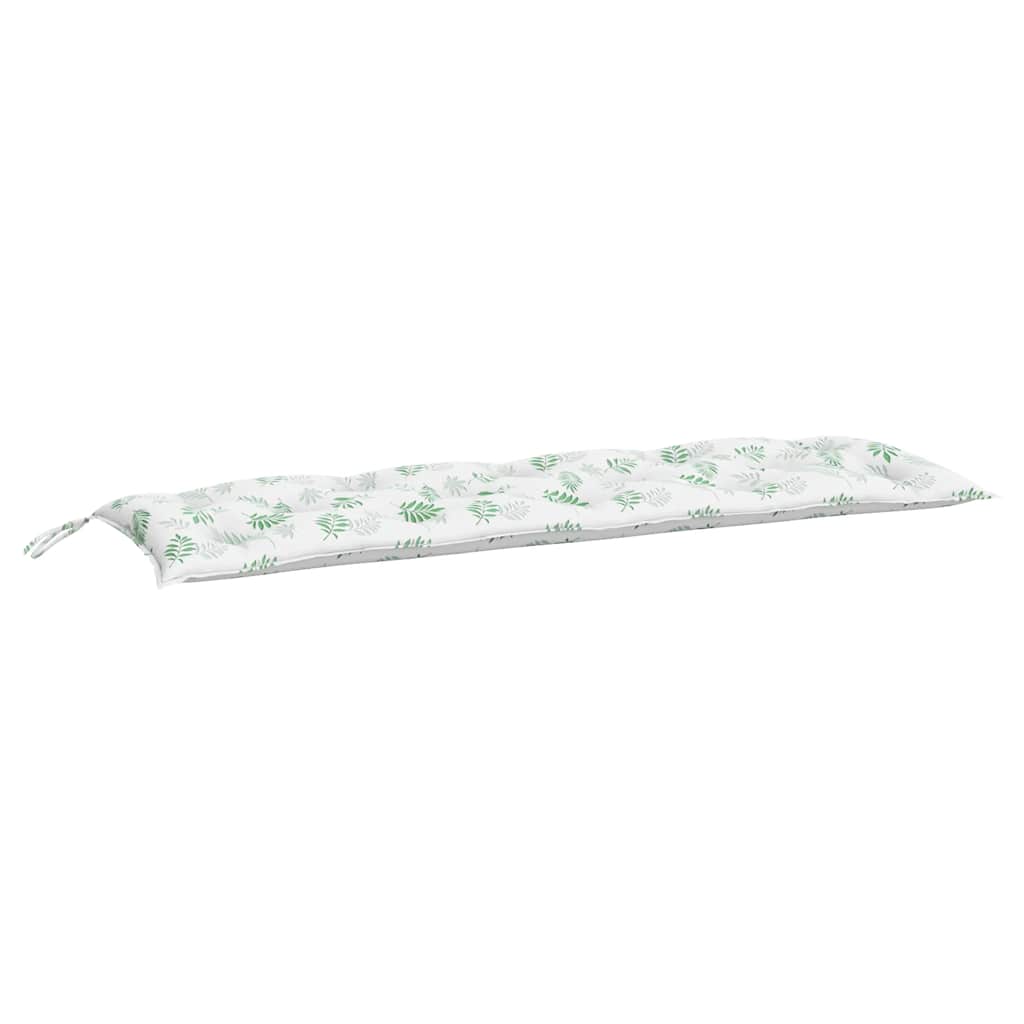vidaXL Coussins pour banc de jardin 2 pcs Motif feuille 150x50x7 cm Tissu