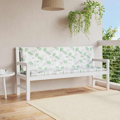 vidaXL Coussins pour banc de jardin 2 pcs Motif feuille 150x50x7 cm Tissu
