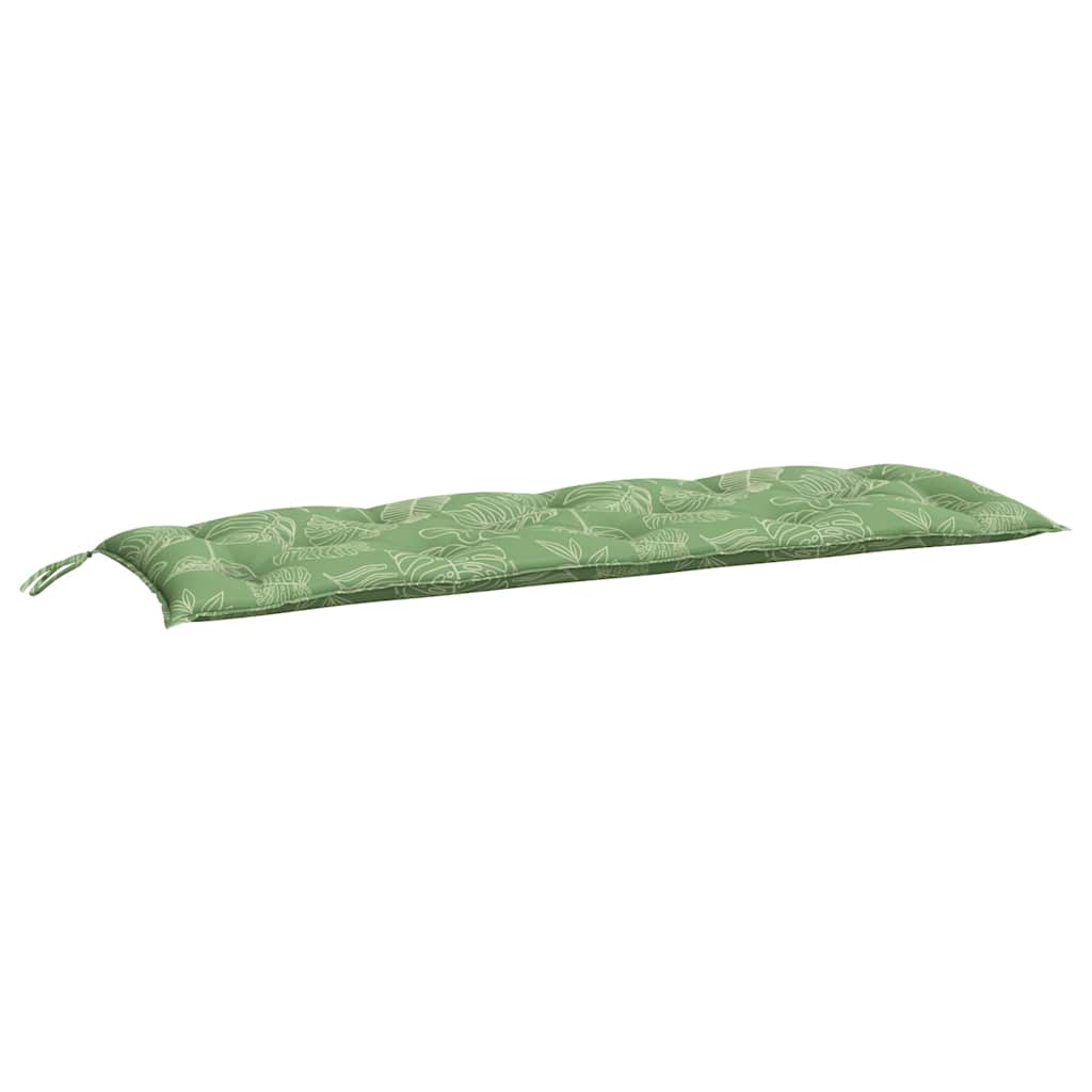 vidaXL Gartenbank-Auflagen 2 Stk. Blattmuster 150x50x7 cm Stoff