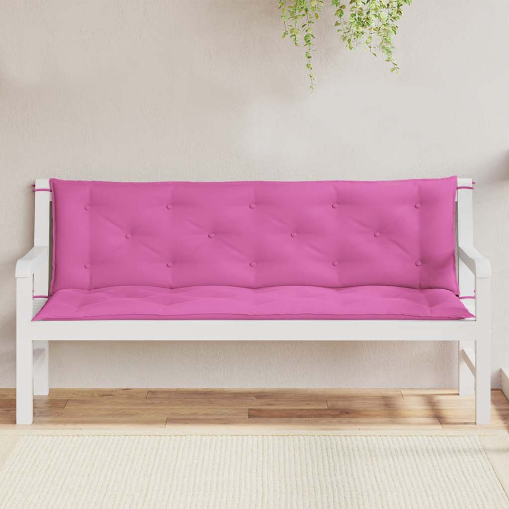 vidaXL Coussins de banc de jardin 2 pcs Rose 150x50x7 cm Tissu