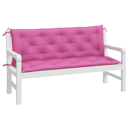 vidaXL Coussins de banc de jardin 2 pcs Rose 150x50x7 cm Tissu