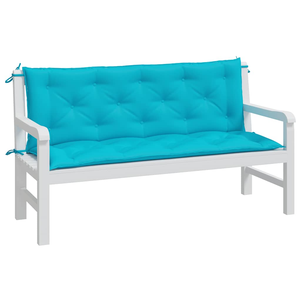 vidaXL Coussins de banc de jardin 2 pcs Turquoise 150x50x7 cm Tissu