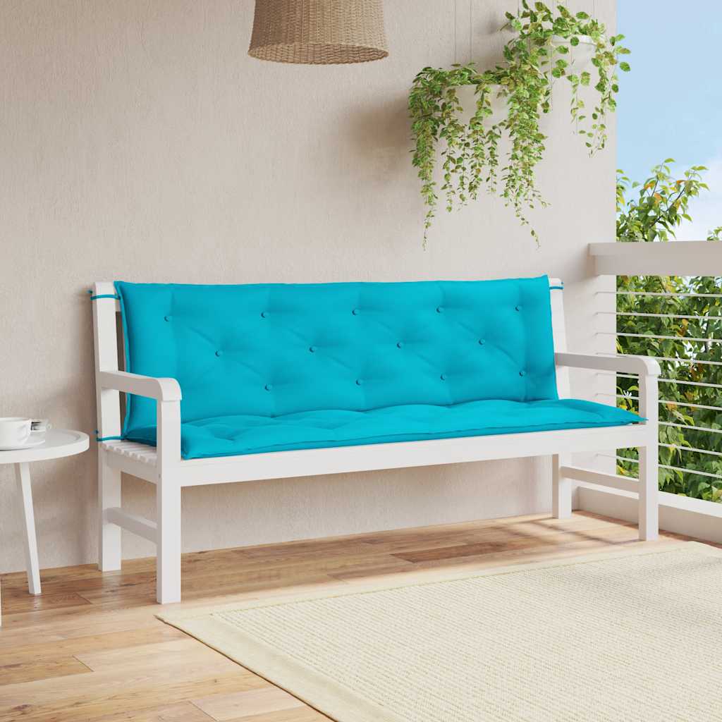 vidaXL Coussins de banc de jardin 2 pcs Turquoise 150x50x7 cm Tissu