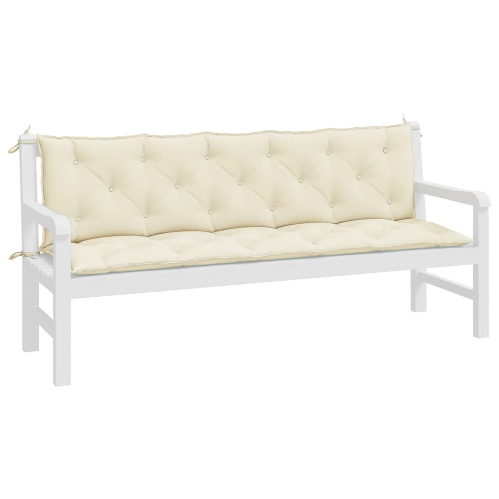 vidaXL Gartenbank-Auflagen 2 Stk. Cremeweiß 180x50x7 cm Oxford-Gewebe