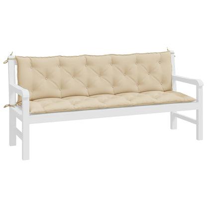 vidaXL Gartenbank-Auflagen 2 Stk. Beige 180x50x7 cm Oxford-Gewebe