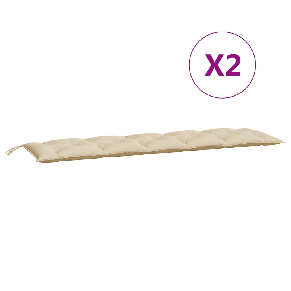 vidaXL Gartenbank-Auflagen 2 Stk. Beige 180x50x7 cm Oxford-Gewebe