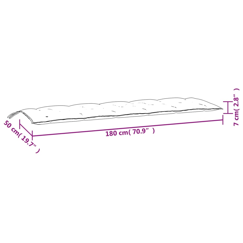 vidaXL Gartenbank-Auflagen 2 Stk. Hellblau 180x50x7 cm Oxford-Gewebe