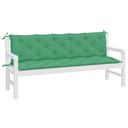 vidaXL Gartenbank-Auflagen 2 Stk. Grün 180x50x7 cm Oxford-Gewebe