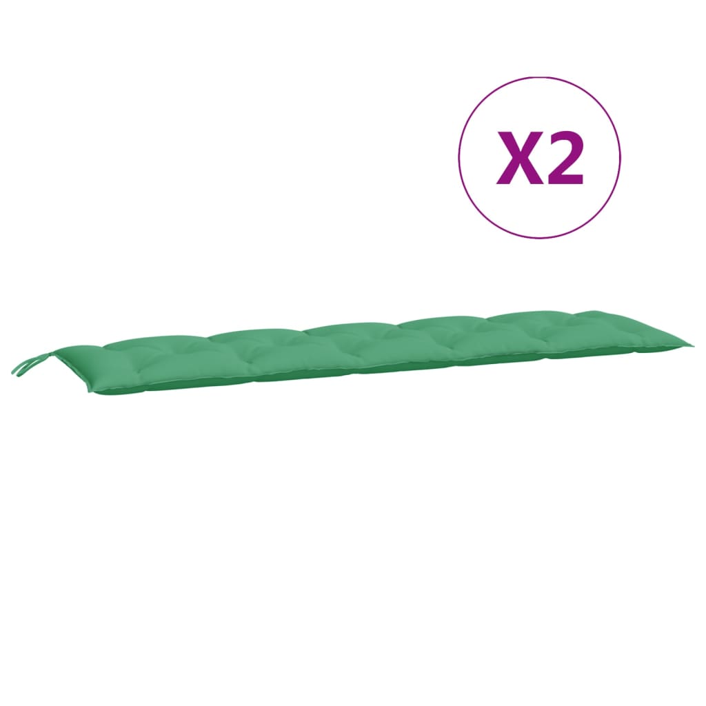 vidaXL Gartenbank-Auflagen 2 Stk. Grün 180x50x7 cm Oxford-Gewebe