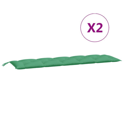 vidaXL Gartenbank-Auflagen 2 Stk. Grün 180x50x7 cm Oxford-Gewebe