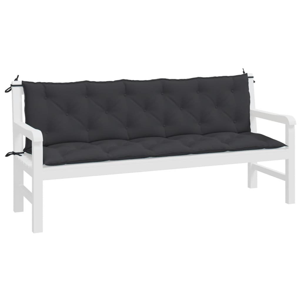 vidaXL Gartenbank-Auflagen 2 Stk. Schwarz 180x50x7 cm Oxford-Gewebe