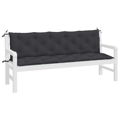vidaXL Gartenbank-Auflagen 2 Stk. Schwarz 180x50x7 cm Oxford-Gewebe