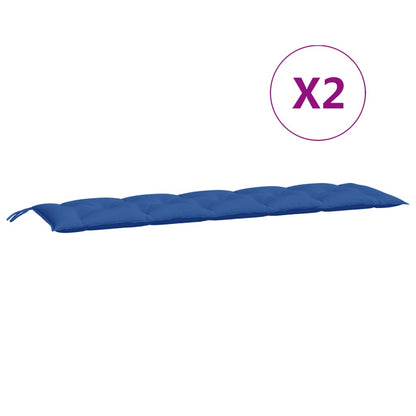 vidaXL Coussins de banc de jardin 2 pcs Bleu 180x50x7 cm Tissu Oxford