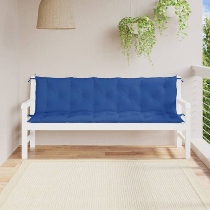 vidaXL Coussins de banc de jardin 2 pcs Bleu 180x50x7 cm Tissu Oxford