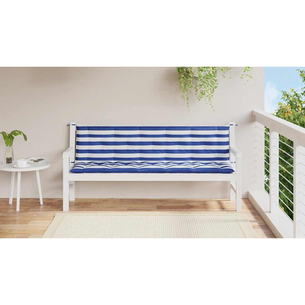 Gartenbank-Auflagen 2 Stk. Blau & Weiß Gestreift Oxford-Gewebe