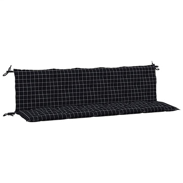 vidaXL Coussins de banc de jardin 2 pcs Noir à carreaux Tissu Oxford