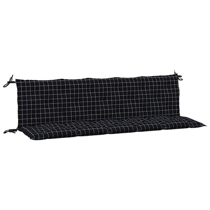 vidaXL Coussins de banc de jardin 2 pcs Noir à carreaux Tissu Oxford