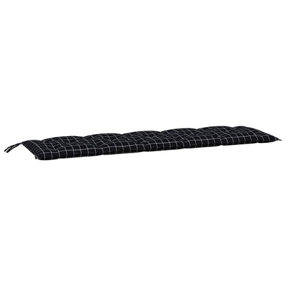 vidaXL Coussins de banc de jardin 2 pcs Noir à carreaux Tissu Oxford
