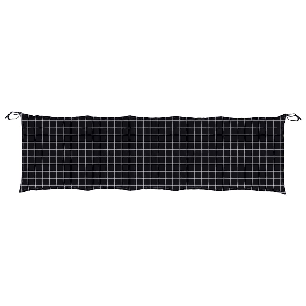 vidaXL Coussins de banc de jardin 2 pcs Noir à carreaux Tissu Oxford