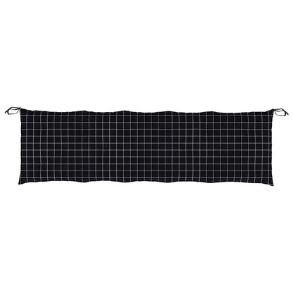 vidaXL Coussins de banc de jardin 2 pcs Noir à carreaux Tissu Oxford