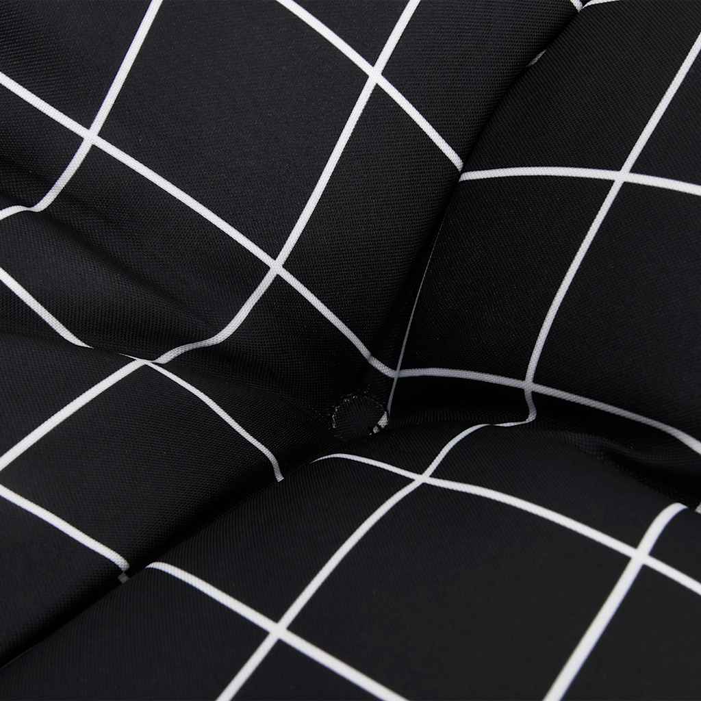 vidaXL Coussins de banc de jardin 2 pcs Noir à carreaux Tissu Oxford