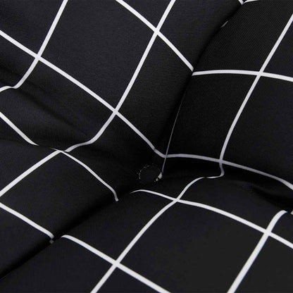 vidaXL Coussins de banc de jardin 2 pcs Noir à carreaux Tissu Oxford
