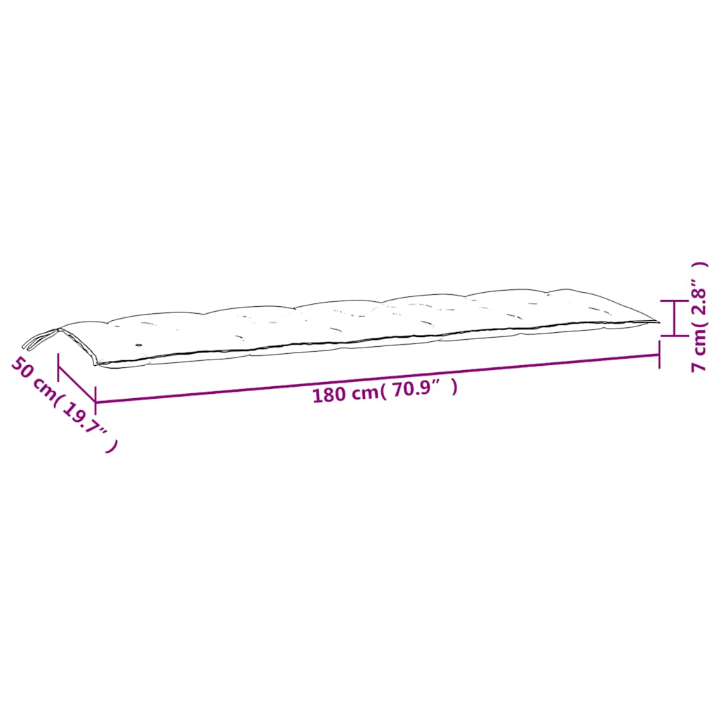 vidaXL Coussins de banc de jardin 2 pcs Noir à carreaux Tissu Oxford
