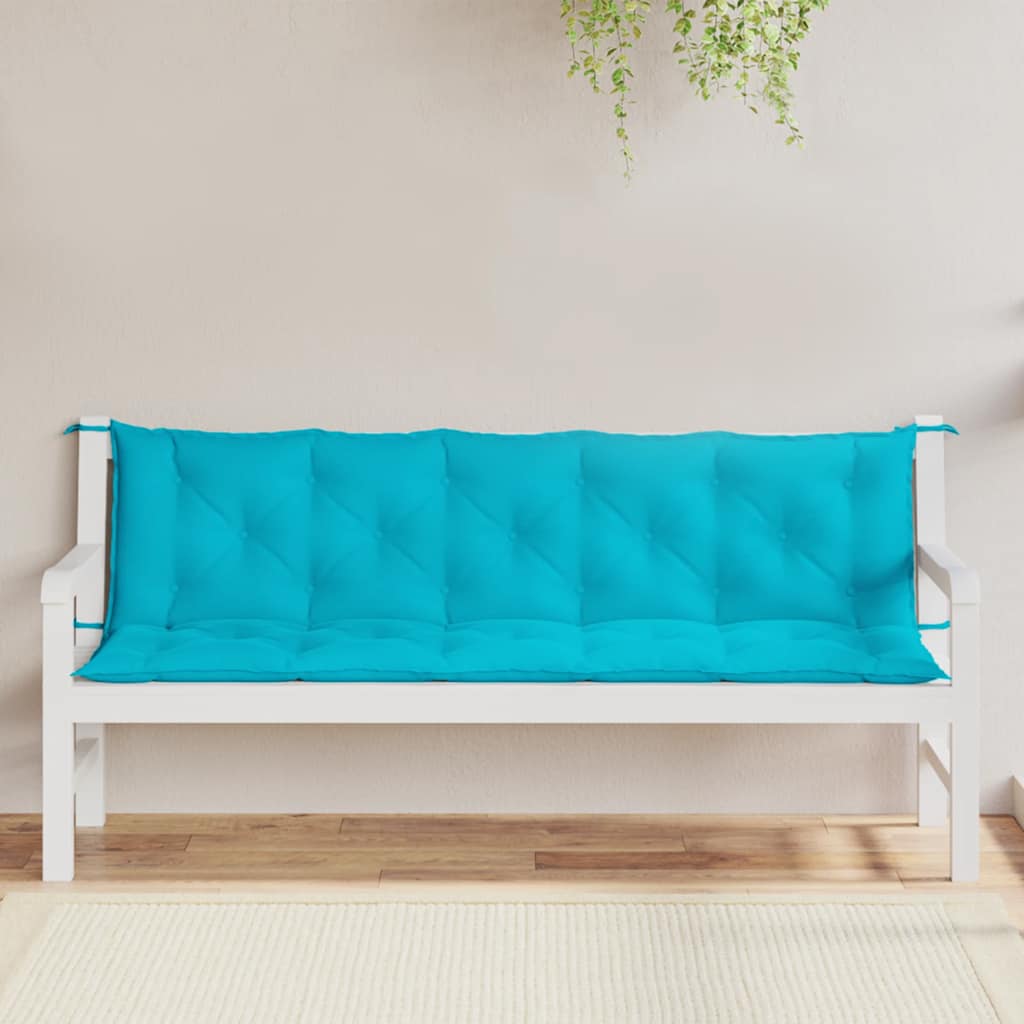 vidaXL Coussins de banc de jardin 2 pcs Turquoise Tissu Oxford