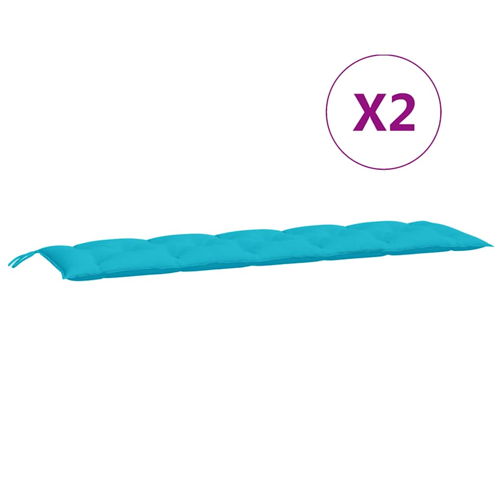 vidaXL Coussins de banc de jardin 2 pcs Turquoise Tissu Oxford