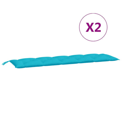 vidaXL Coussins de banc de jardin 2 pcs Turquoise Tissu Oxford
