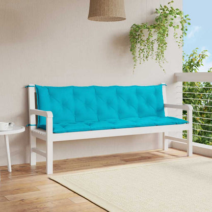 vidaXL Coussins de banc de jardin 2 pcs Turquoise Tissu Oxford
