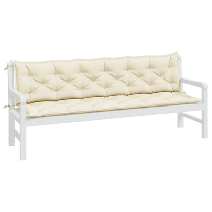 vidaXL Gartenbank-Auflagen 2 Stk. Cremeweiß 200x50x7 cm Oxford-Gewebe