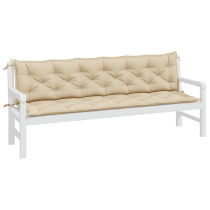 vidaXL Gartenbank-Auflagen 2 Stk. Beige 200x50x7 cm Oxford-Gewebe